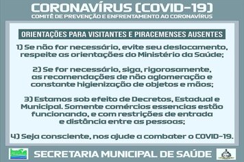 Foto - ORIENTAÇÕES DIVERSAS NO COMBATE AO COVID-19